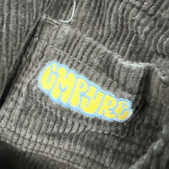 Vintage Y2k Empyre Corduroy Pants Mens 34 Black Straight Baggy Retro Skater - Picture 5 of 16